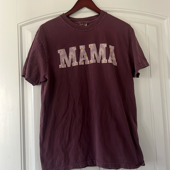 Comfort Colors MAMA Daisy Flowers T Shirt Size Medium - Picture 1 of 5